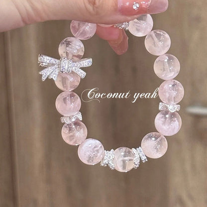 Natural Pink Crystal  Fairy Princess Bracelet for Women