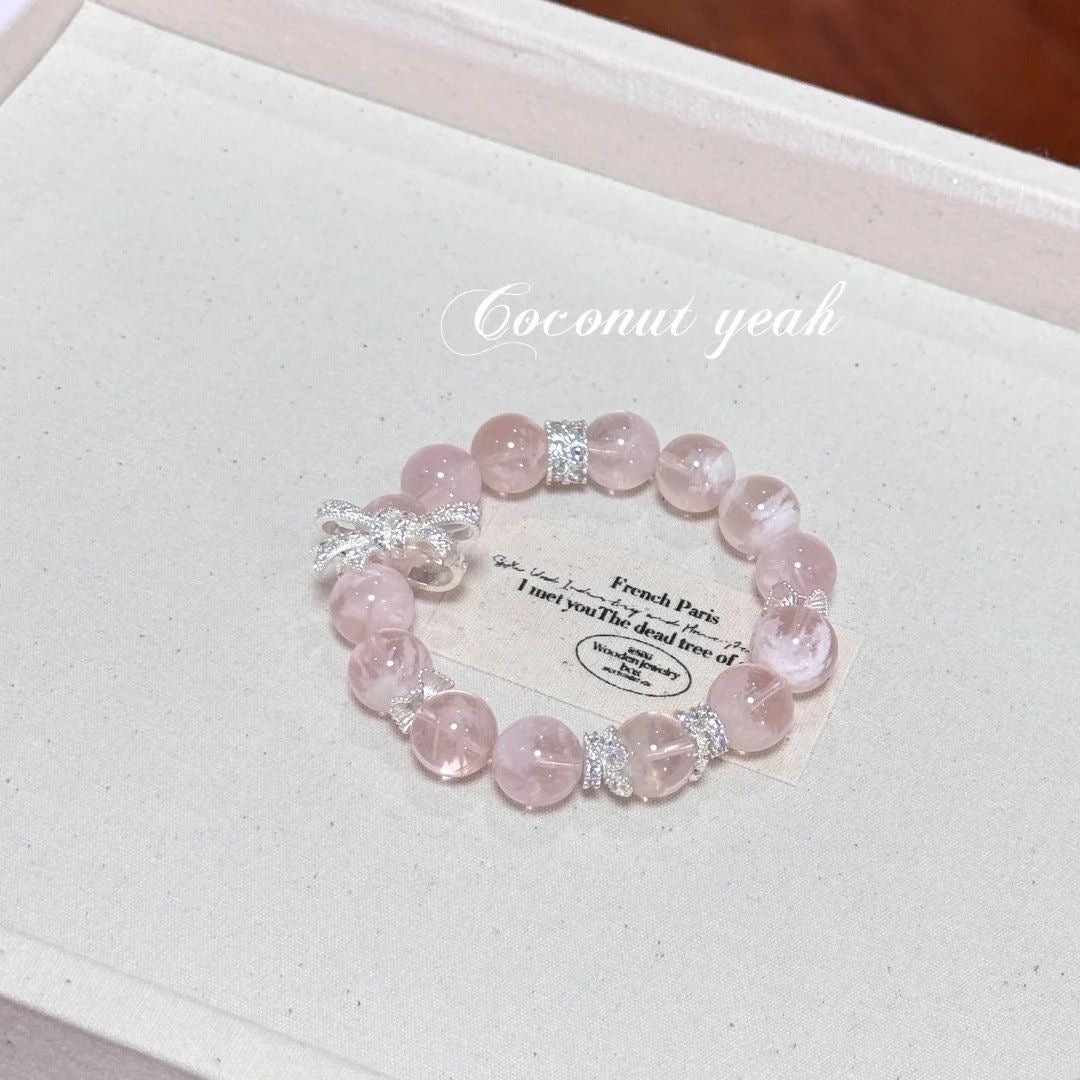 Natural Pink Crystal  Fairy Princess Bracelet for Women