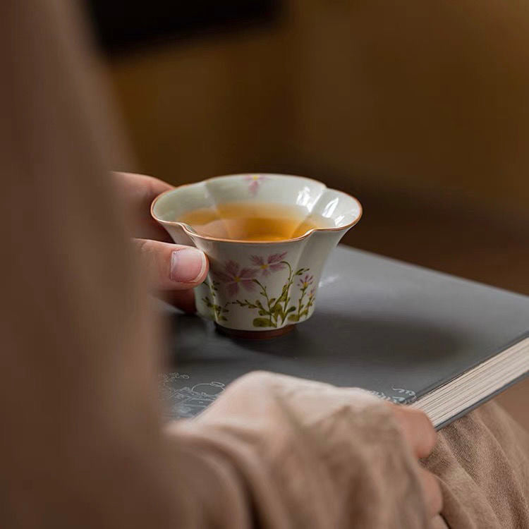 Hand drawn coffee cups in Jingdezhen, China