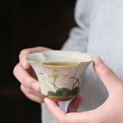 Hand drawn coffee cups in Jingdezhen, China