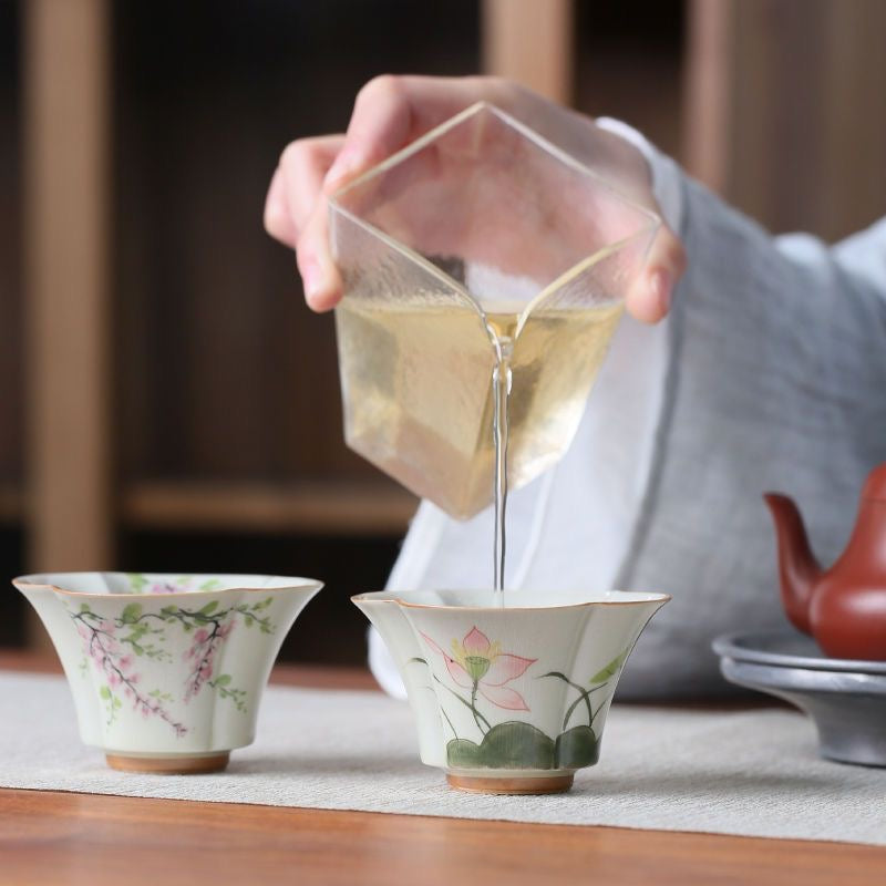 Hand drawn coffee cups in Jingdezhen, China